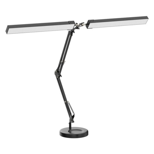 2-in-1 LED Desk Lamp, 24W Brightestwith Table Lamp with Clamp, Desk Light with Flexible Swing Arm,3 Color Modes Stepless Dimmable Double Head Architect Desk Lamps for Home Office Workbench Reading